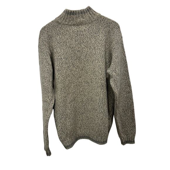 Maglione Valdoglio Italian ¼-Zip Gray & Cream Wool Sweater Men’s Size L/XL - Picture 2 of 8